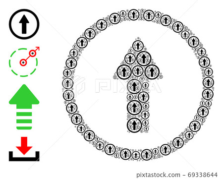 Rounded Arrow Up Recursion Mosaic of Self Items - Stock Illustration ...