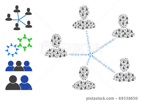 Users Connection Recursive Collage of Self Items - Stock Illustration ...