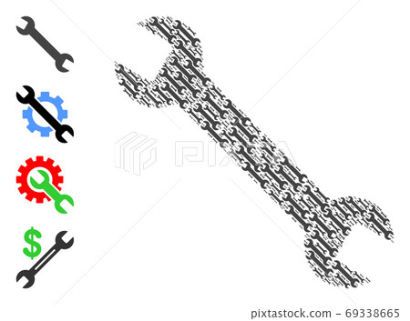 Wrench Recursion Collage of Self Items - Stock Illustration [69338665 ...