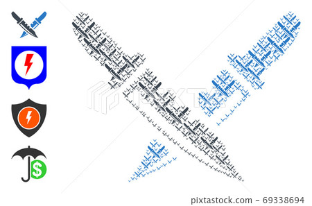 Knife Pair Recursion Collage of Self Items 69338694