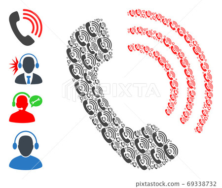 Telephone Call Recursion Collage of Self Icons - Stock Illustration ...