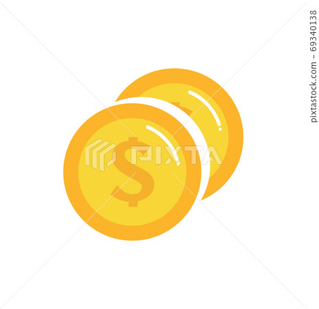 Gold Coin Icon Vector isolate on white background - Stock Illustration ...