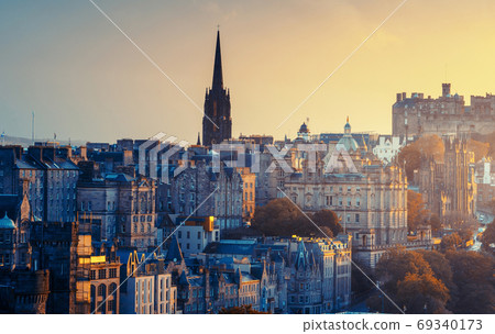 Edinburgh city skyline from Calton Hill., United Kingdom 69340173