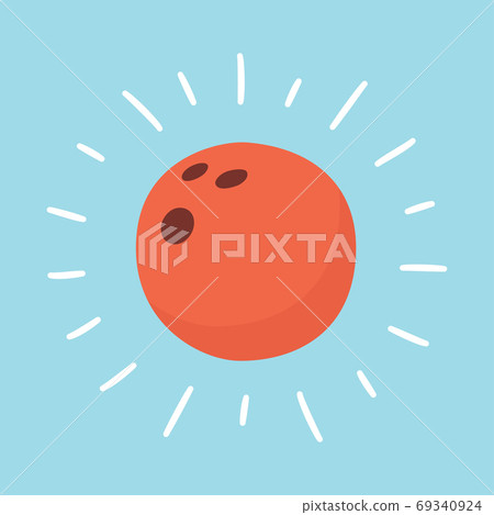 Shining bowling ball. Sport card. Hand drawn vector illustration Shining bowling ball. Sport card. Hand drawn vector illustration 69340924