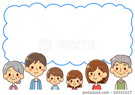 Three generation family balloon illustration 69341027