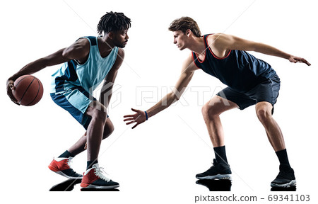 basketball players men isolated silhouette shadow 69341103