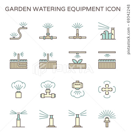 Garden watering equipment icon. 69342248
