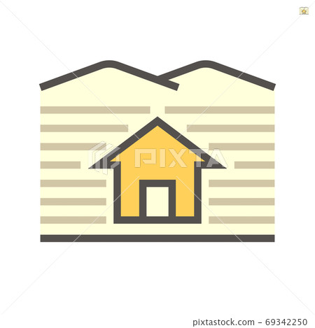 Home on land icon. 69342250