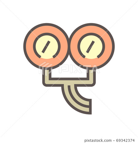 Air conditioner installation parts and tools vector icon design, 69342374