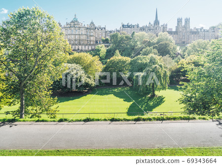 Edinburgh, Scotland from Princess Street Gardens, UK 69343664