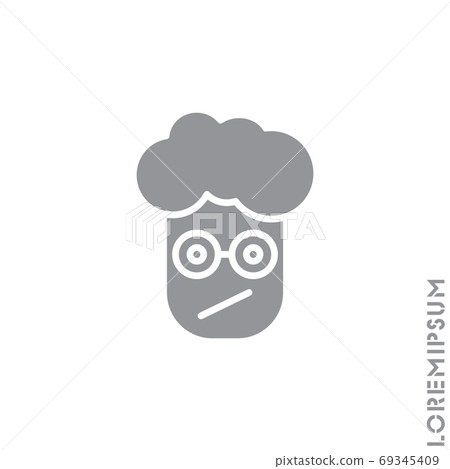 Sad and Confused Emoticon boy, man Icon Vector Illustration. Style. gray on white background Sad and Confused Emoticon boy, man Icon Vector Illustration. Style. gray on white background 69345409
