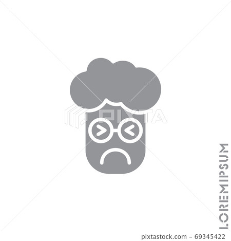 Sad Cry Stressful Emoticon boy, man Icon Vector Illustration. Style. Angry icon vector, emotion symbol. Modern symbol for web and mobile apps web. gray on white background 69345422