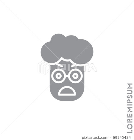 fury expression boy, man icon with style. Suitable for website design, logo, app and ui. Angry icon vector. gray on white background 69345424