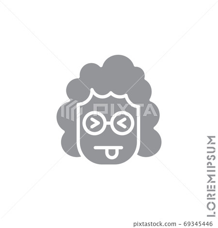 Squinting face with tongue girl, woman icon. style sign for mobile concept and web design. Teasing shape emoticon vector icon. symbol, logo illustration. Vector graphics. gray on white background Squinting face with tongue girl, woman icon. style sign for mobile concept and web design. Teasing shape emoticon vector icon. symbol, logo illustration. Vector graphics. gray on white background 69345446