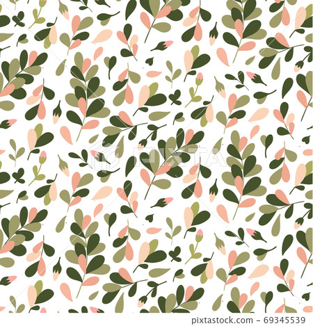 Floral pattern. Seamless vector texture for fashion prints. Hand drawn style, light background. Floral pattern. Seamless vector texture for fashion prints. Hand drawn style, light background. 69345539
