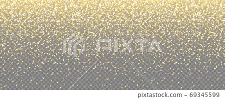 Sparkling Golden Glitter with Bokeh Lights on Transparent Vector Background. Falling Shiny Confetti Sparkling Golden Glitter with Bokeh Lights on Transparent Vector Background. Falling Shiny Confetti 69345599