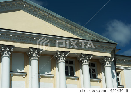 White building with columns in the classical style White building with columns in the classical style 69345646