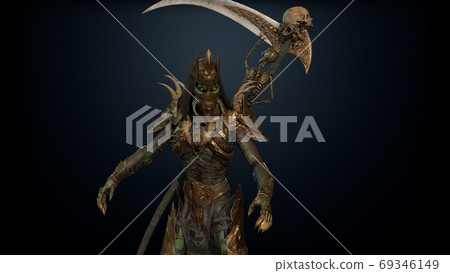Necromancer, render 3D model on the background 69346149