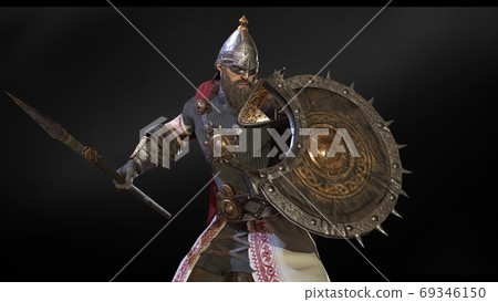 nordic viking 3d render illustration 69346150