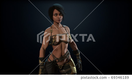 Dark Assassin lady 3d render 69346189