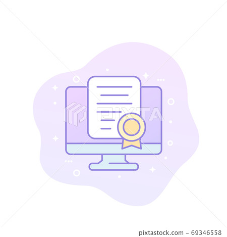 online certification vector icon with outline 69346558