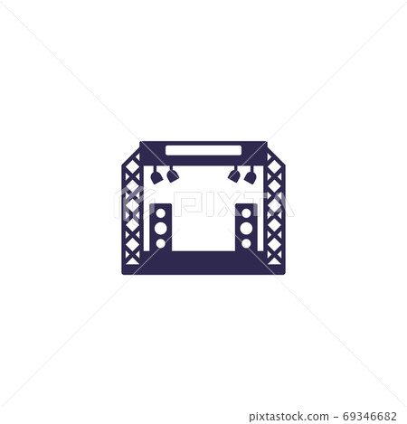 concert stage icon on white-插圖素材 [69346682] - PIXTA圖庫