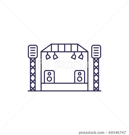 concert stage line vector icon 69346747