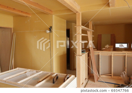 Indoors of a house under construction 69347766