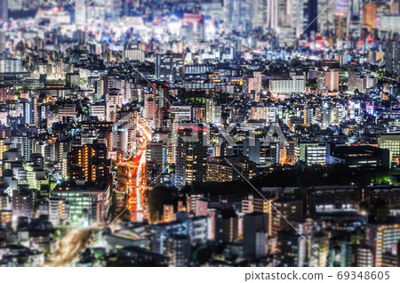 Japan cityscape night view 69348605