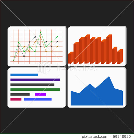 set of graphic charts and diagrams of data analysis for presentation concept set of graphic charts and diagrams of data analysis for presentation concept 69348930