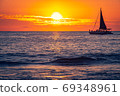 夏威夷島日落日落遊艇 69348961