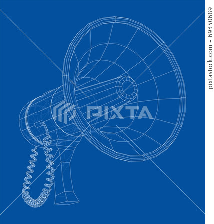 Megaphone concept outline. Vector Megaphone concept outline. Vector 69350689