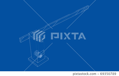 Outline Barrier gate. 3d illustration 69350789