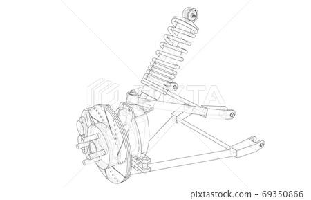 Car suspension with shock absorber 69350866