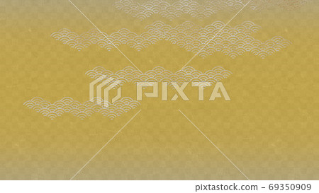 Golden checkered pattern Qinghai wave Sea wave Traditional pattern background Golden checkered pattern Qinghai wave Sea wave Traditional pattern background 69350909