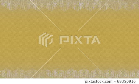 Golden checkered pattern Qinghai wave Sea wave Traditional pattern background Golden checkered pattern Qinghai wave Sea wave Traditional pattern background 69350916