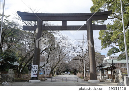 大鳥居 愛知縣名古屋市愛知五國神社 照片素材 圖片 圖庫