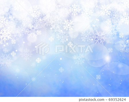 Background illustration of snow and crystals shining brightly Blue Background illustration of snow and crystals shining brightly Blue 69352624