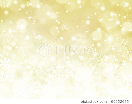 Background illustration of snow and crystals shining brightly Gold 69352625