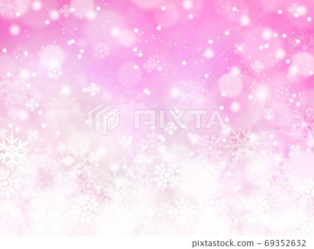 Background illustration of snow and crystals shining brightly in pink Background illustration of snow and crystals shining brightly in pink 69352632