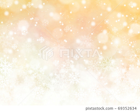 Background illustration of snow and crystals shining and falling orange Background illustration of snow and crystals shining and falling orange 69352634