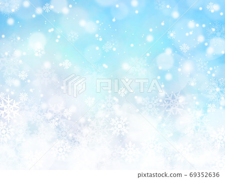 雪和水晶在明亮的藍色中閃耀的背景插圖 雪和水晶在明亮的藍色中閃耀的背景插圖 69352636