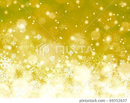 Background illustration of snow and crystals shining brightly Gold Background illustration of snow and crystals shining brightly Gold 69352637