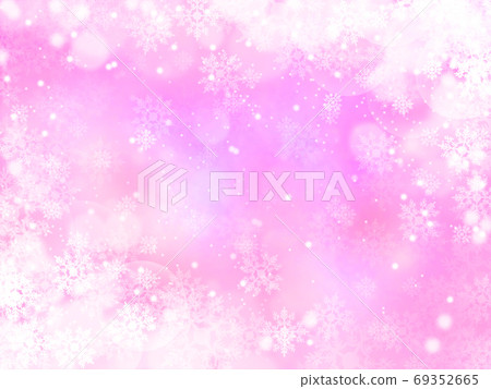 雪和水晶閃閃發光和落粉紅色的背景插圖 69352665