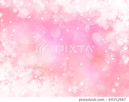 Background illustration of snow and crystals shining brightly in pink 69352667