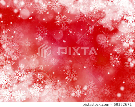 雪和水晶閃耀紅色的背景插圖 69352671