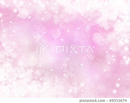 雪和水晶閃閃發光和落粉紅色的背景插圖 69352674