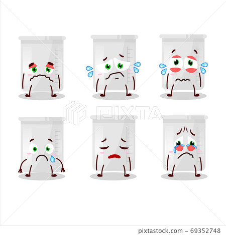 Science bottle cartoon character with sad expression Science bottle cartoon character with sad expression 69352748