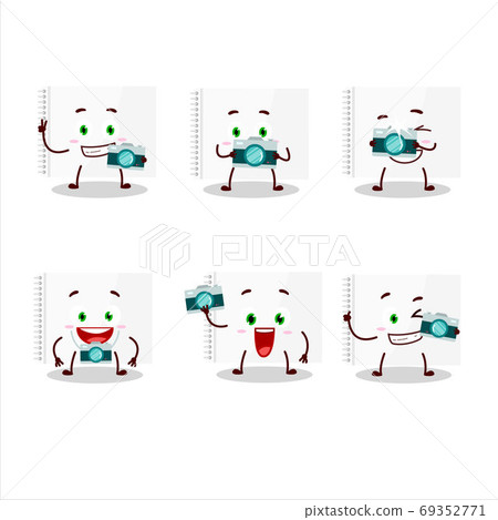 Photographer profession emoticon with drawing book cartoon character 69352771