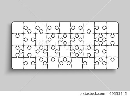 Vector background white piece puzzle frame jigsaw 69353545